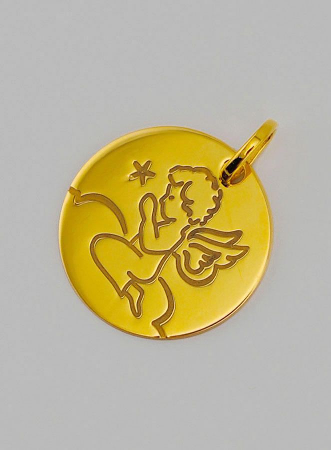 Medalla Ángel de la Guarda Orando de Oro 375/1000 (pic 3)