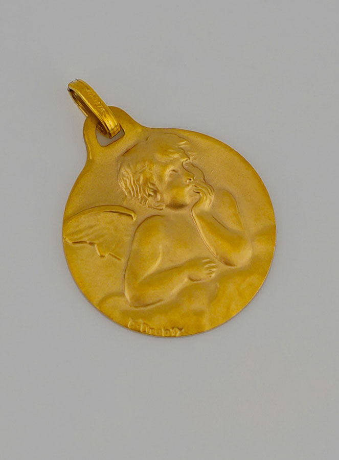 Medalla de Bautizo Mi Ángel de la Guarda Protector de Oro (pic 2)