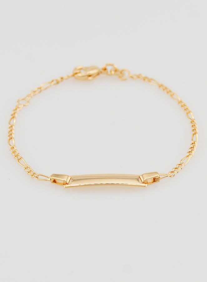 Pulseira de Batismo Bebê para Gravação Banhada a Ouro 18k - Malha Cavalo (pic 2)