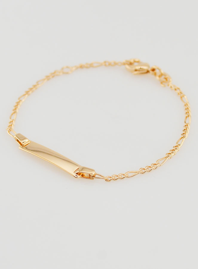 Pulseira de Batismo Bebê para Gravação Banhada a Ouro 18k - Malha Cavalo (pic 3)