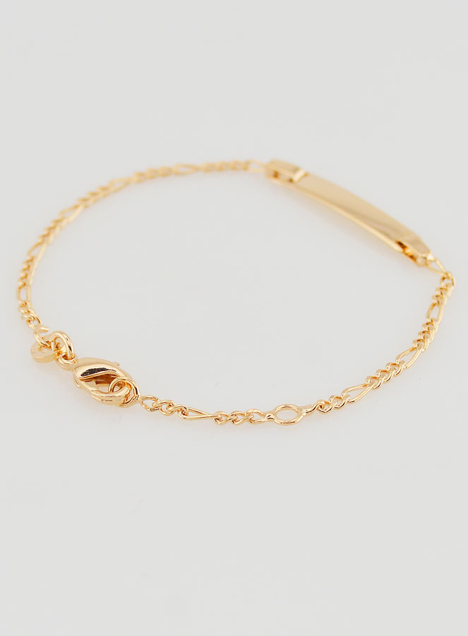 Pulseira de Batismo Bebê para Gravação Banhada a Ouro 18k - Malha Cavalo (pic 4)