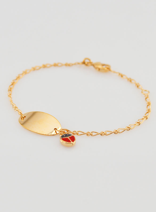 Pulseira de Batismo para Bebé Banhada a Ouro - Joaninha (pic 3)