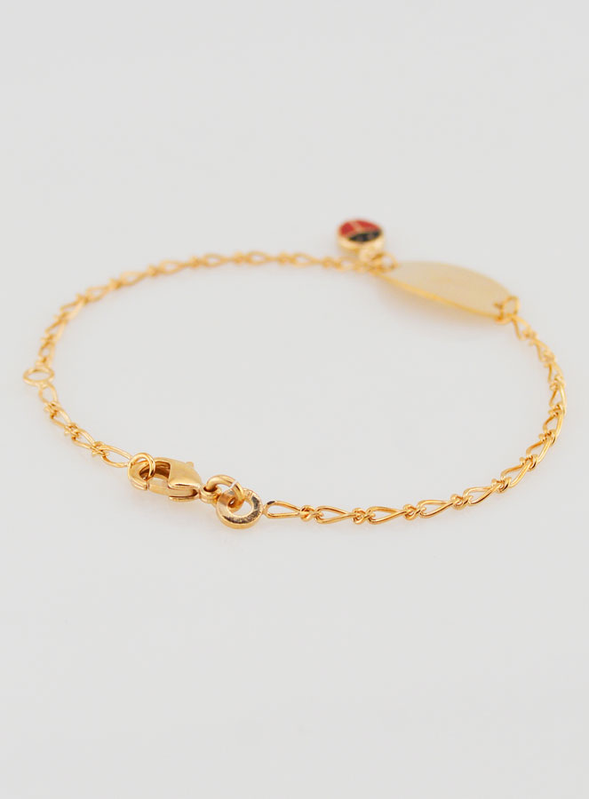 Pulseira de Batismo para Bebé Banhada a Ouro - Joaninha (pic 4)