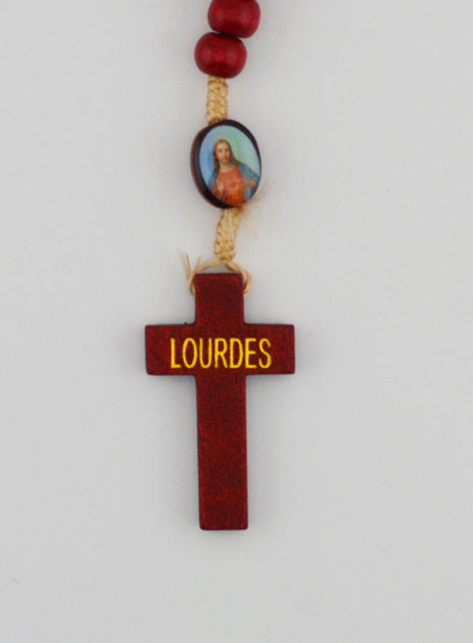 Rosario  de Madera del Sagrado Corazón de Jesús y Cuerda (pic 4)