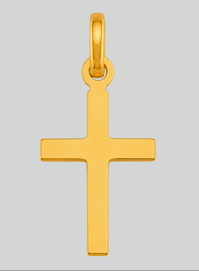 Cruz Latina Diamantada em Ouro Amarelo Maciço (pic 3)