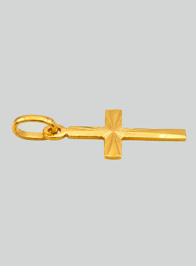 Cruz Latina Diamantada em Ouro Amarelo Maciço (pic 4)