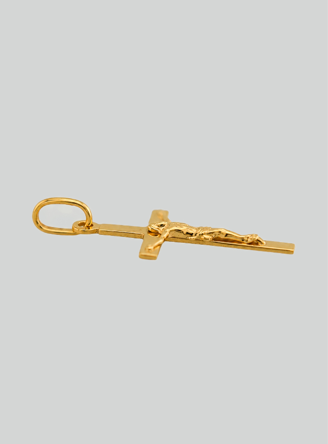 Colgante Cruz de Cristo Oro Amarillo Macizo (pic 4)