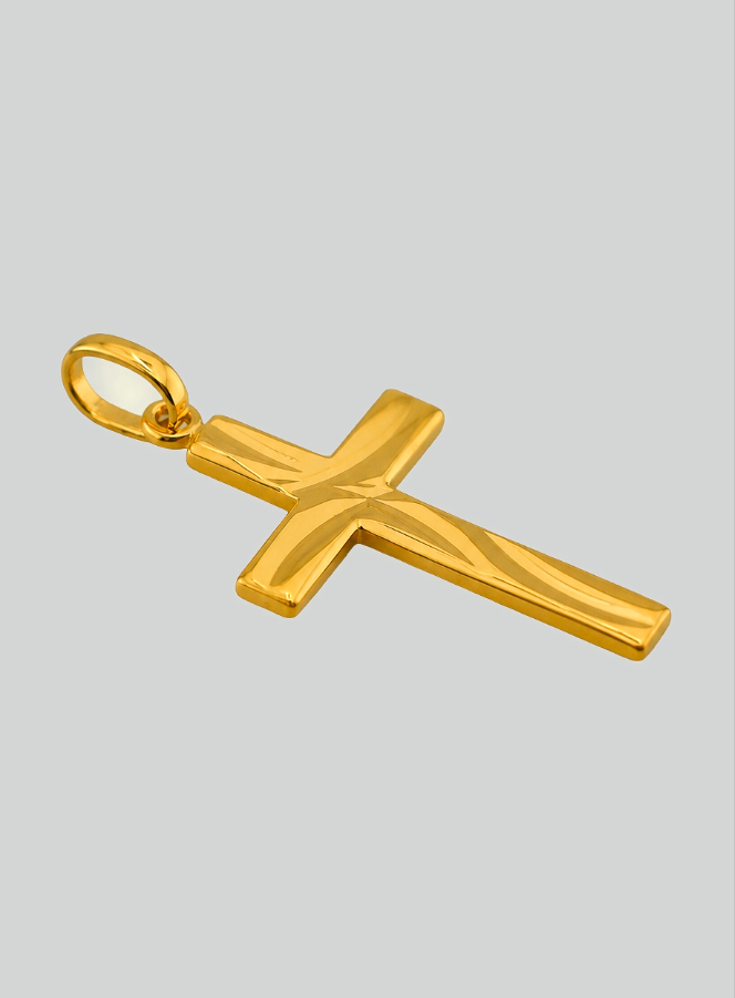 Pingente Cruz de Cristo Esculpida – Ouro Maciço Amarelo (pic 2)