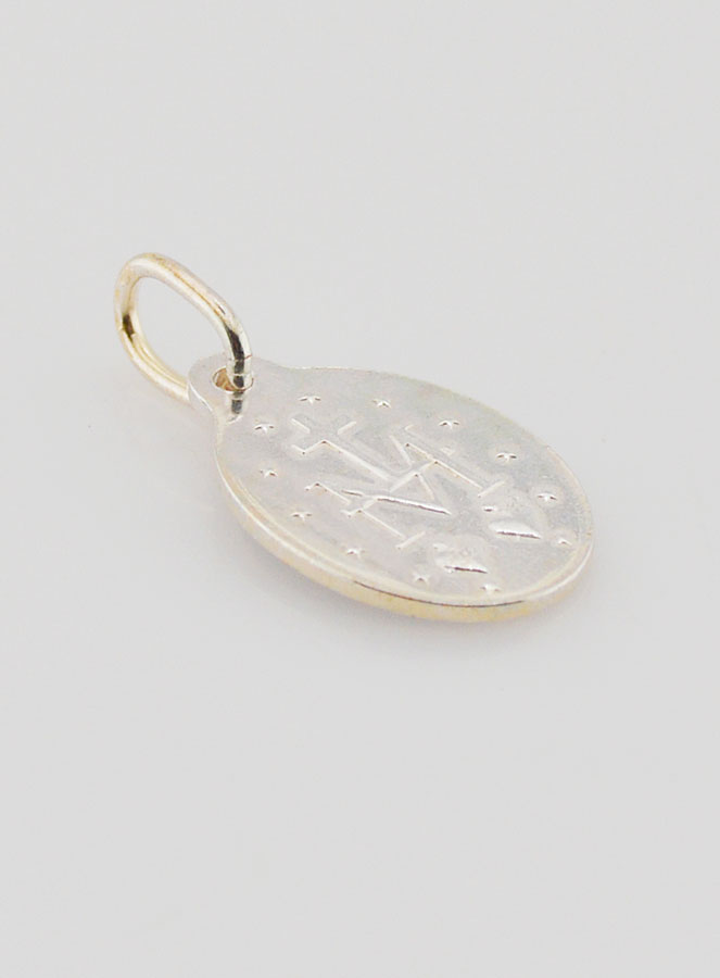 Medalha Milagrosa Prateada – Esmalte Azul – 15 mm (pic 4)