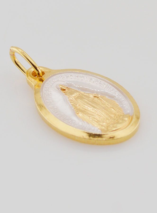 Medalla Milagrosa de Oro y Plata de 24 quilates - 25 mm (pic 3)