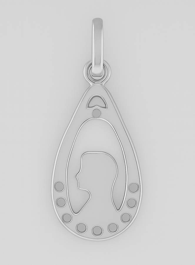 Colgante Gota Virgen María - Strass y Plata (pic 3)