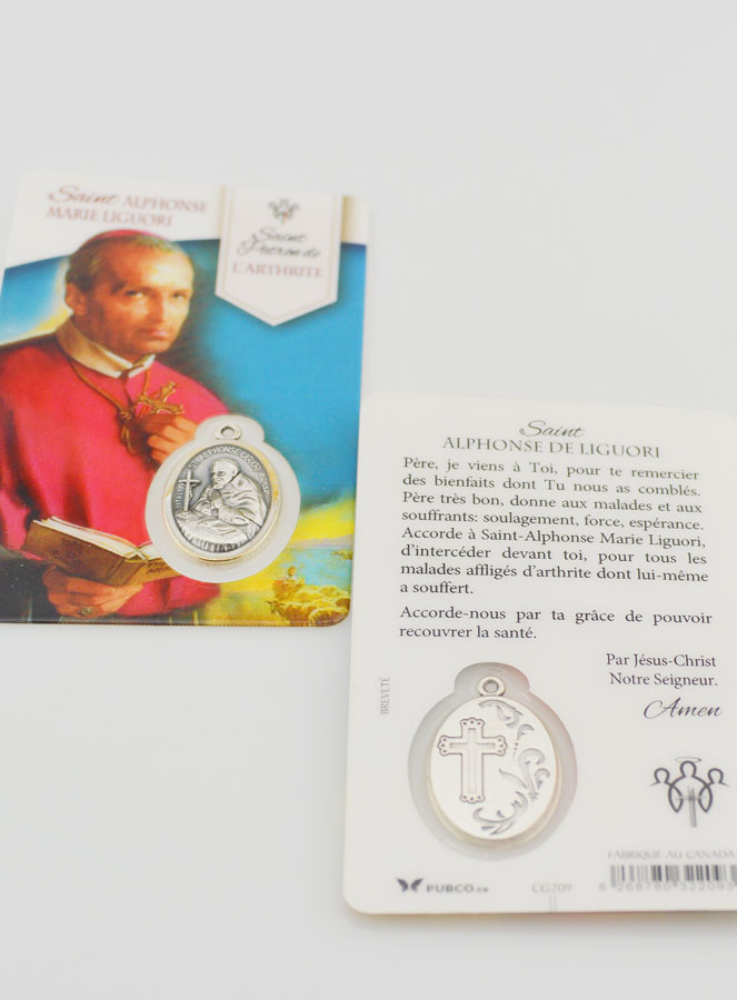 Tarjeta de Oración de San Alfonso María Liguori con Medalla (pic 4)
