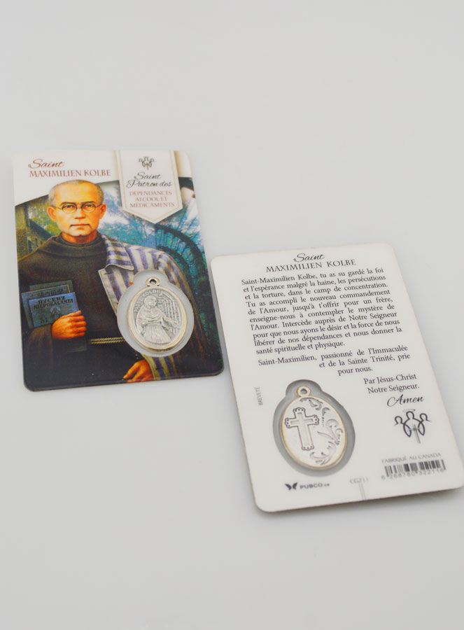 Tarjeta de Oración San Maximiliano Kolbe con Medalla (pic 4)