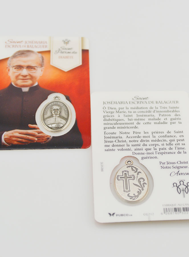Tarjeta de Oración de San Josemaría Escrivá con Medalla (pic 4)