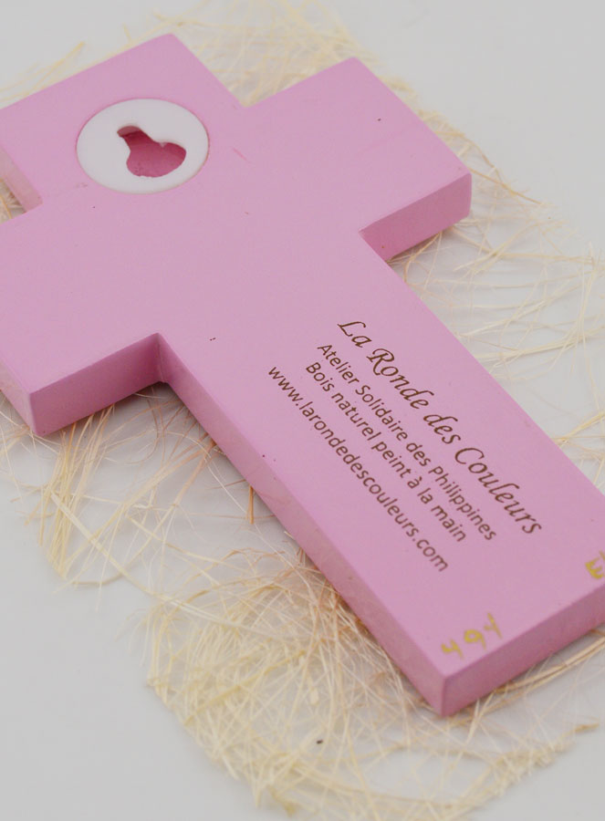 Cruz Infantil de Cirio Alfa Omega - Rosa (pic 4)