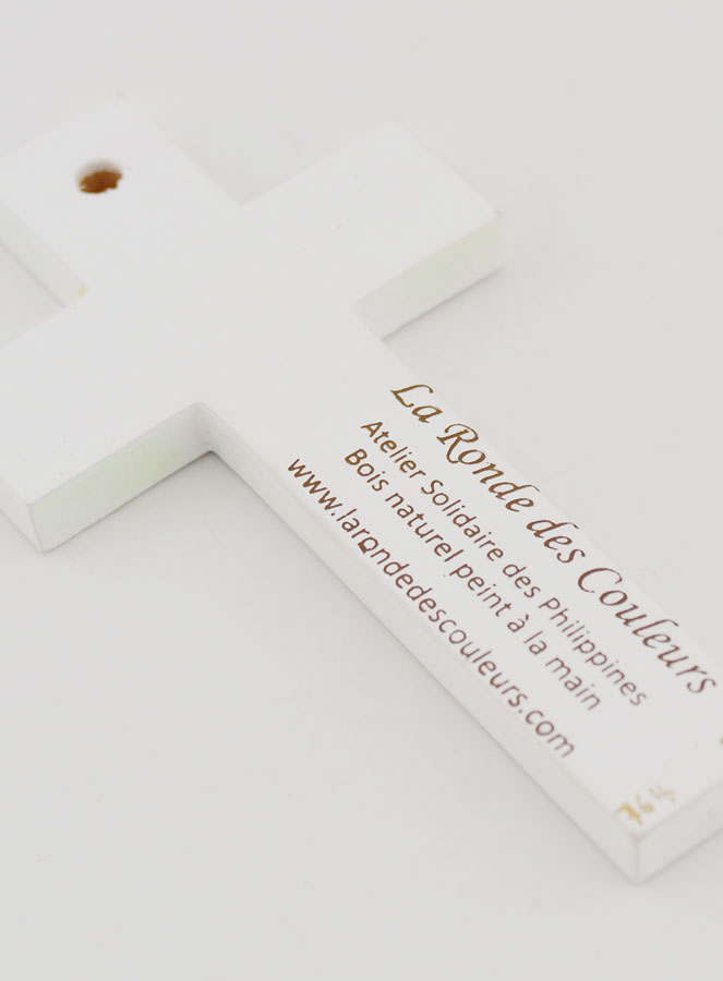 Cruz Infantil de Madera - Sol y Flores (pic 4)