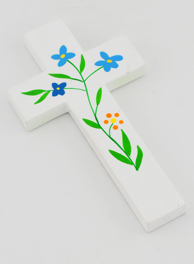 Cruz Infantil de Madera - Flores de campo (pic 3)