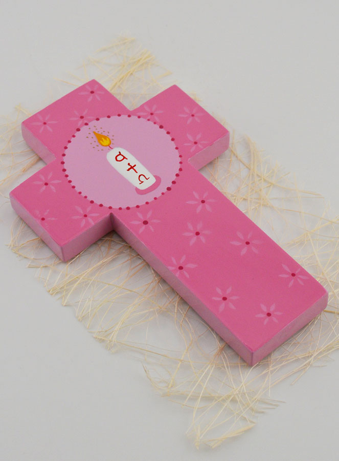 Cruz de Madeira Círio Alfa & Ómega – Rosa (pic 3)