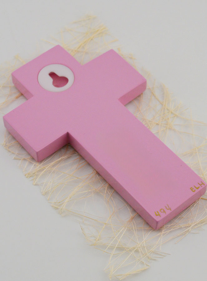 Cruz de Madeira Círio Alfa & Ómega – Rosa (pic 4)