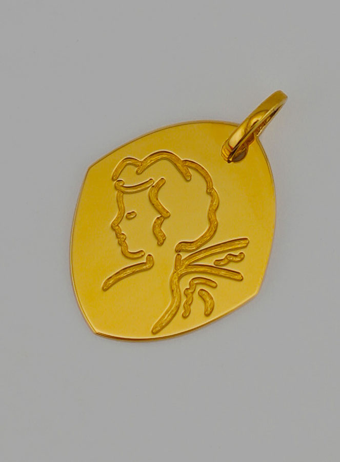 Medalla Religiosa del Angel de la Guarda en Oro (pic 3)