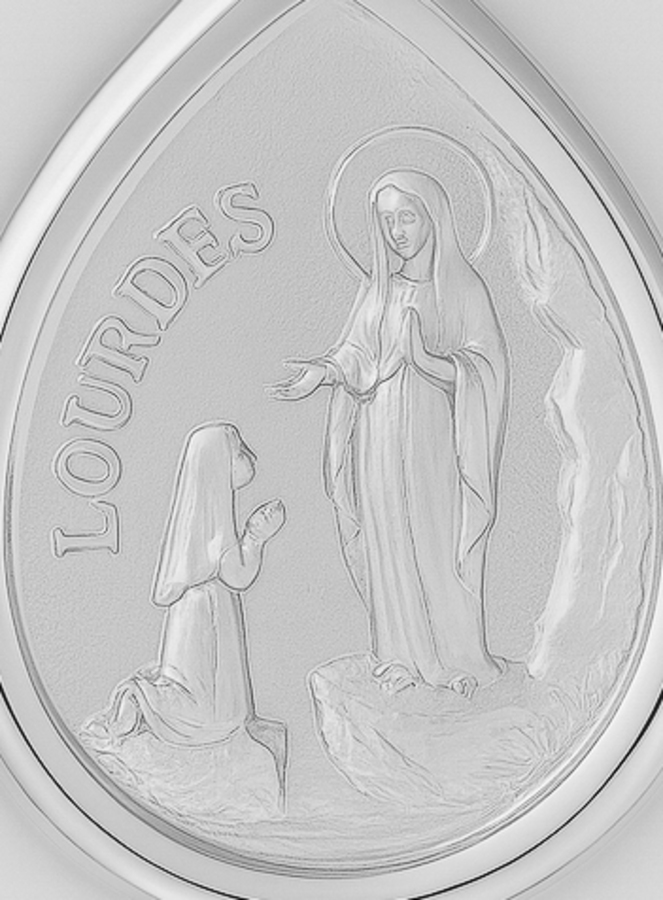 Medalla Lágrima de las Apariciones de Lourdes en Plata (pic 2)