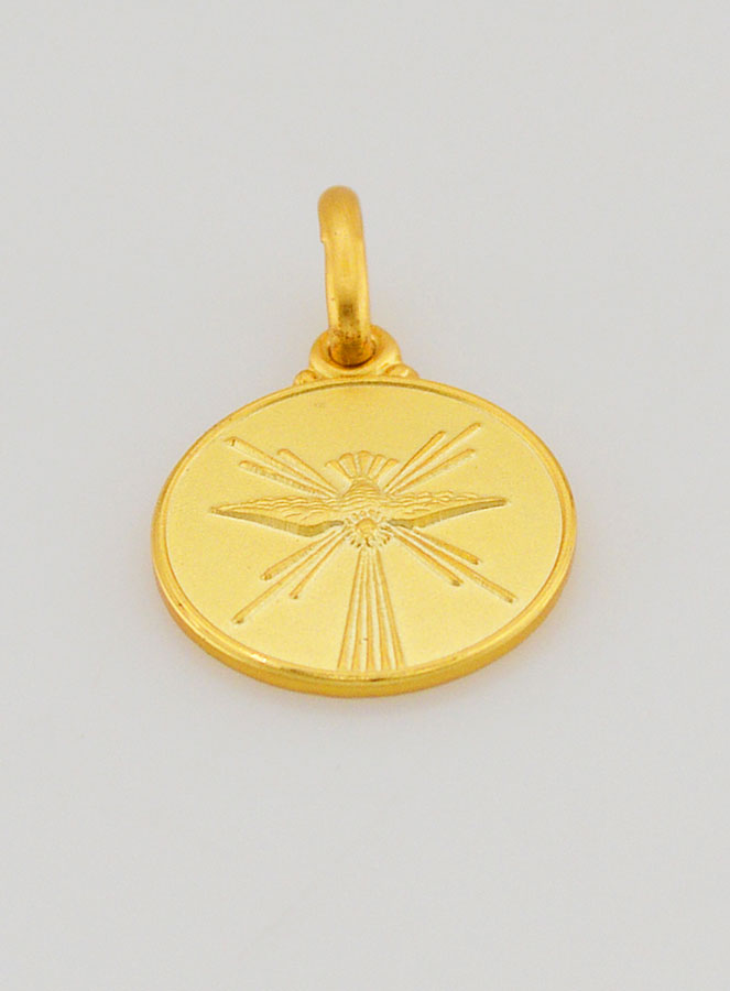 Medalha de Confirmação Pomba do Espírito Santo Banhada a Ouro (pic 2)
