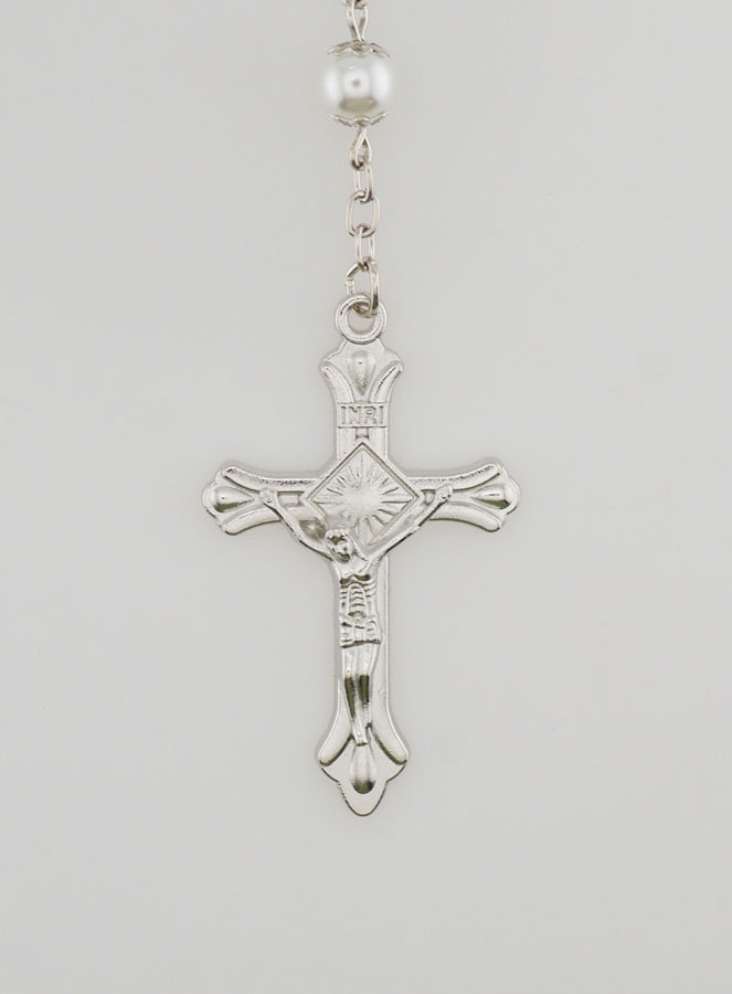 Terço de Lourdes em Contas Pretas e Brancas – Medalha Água de Lourdes (pic 3)