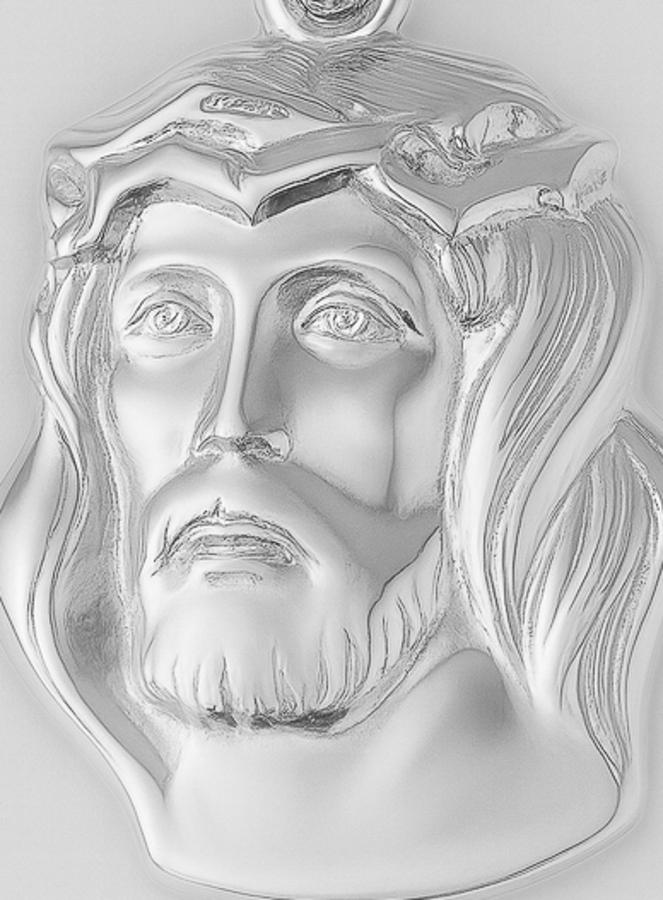 Medalla Cabeza de Cristo Coronado - Plata 925/1000 (pic 2)