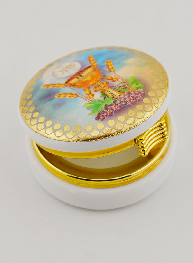 Cajita con la Imagen de la Comunión Pan y Vino de Vida - 5 cms (pic 4)