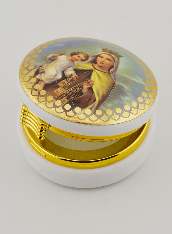 Cajita con la Imagen de la Virgen Coronada y Niño Jesús - 5 cms (pic 4)