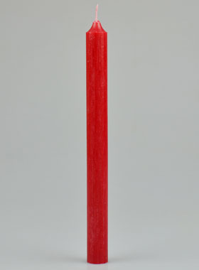 Vela de Mesa Tipo Candelabro Rojo Rubí Rústico - 25 cms (pic 1)