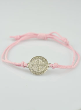 Pulsera con la Medalla de San Benito - Rosa Claro (pic 1)