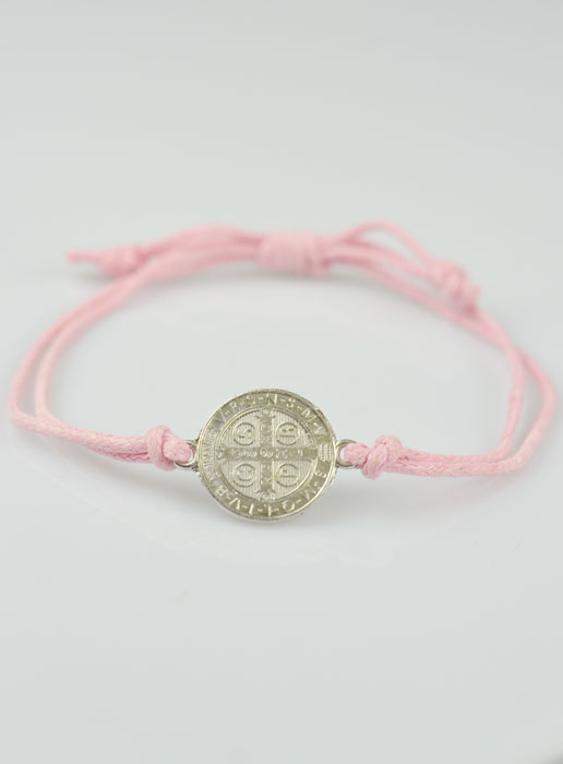 Pulsera con la Medalla de San Benito - Rosa Claro (pic 2)