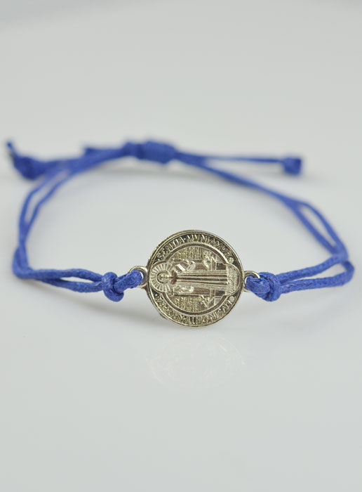 Pulsera con la Medalla de San Benito - Azul (pic 1)