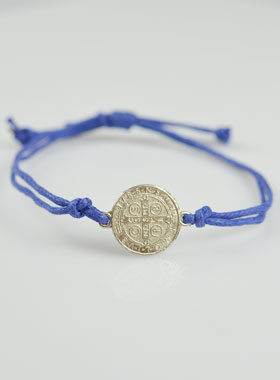 Pulsera con la Medalla de San Benito - Azul (pic 2)