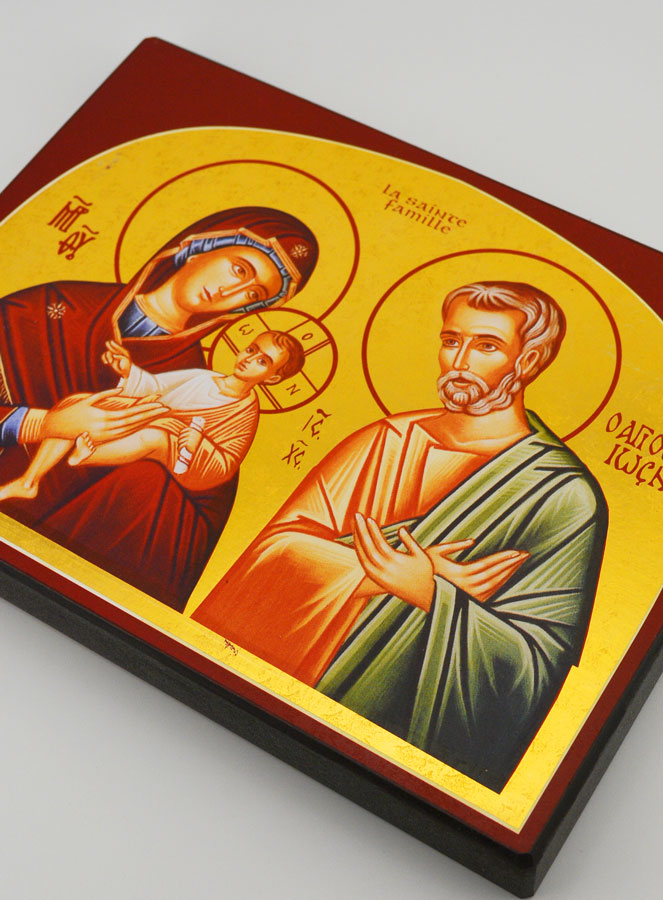 Icono de la Sagrada Familia - 20 cms - Artesanía Monástica Francesa (pic 3)