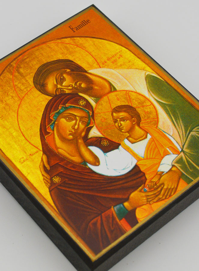 Icono Bizantino de la Sagrada Familia - 15 cms - Artesanía Monástica (pic 3)