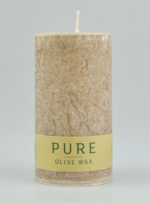 Vela de Oliva Orgánica - Color Topo Jaspeado - 100% Natural - 13 X 7 cms (pic 2)