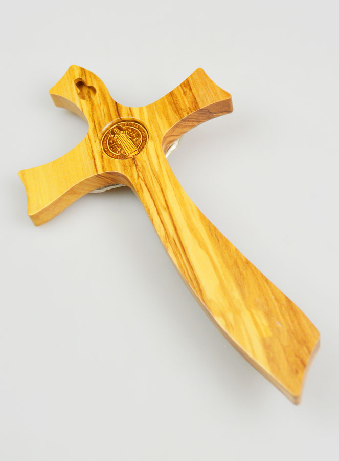 Crucifijo Cruz de San Benito en Madera de Olivo - 21 cms (pic 4)