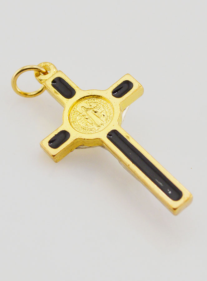 Colgante Cruz de San Benito Dorado y Negro (pic 4)