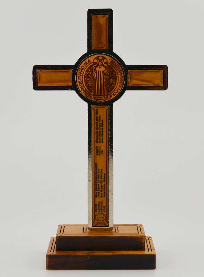 Cruz de Madera de San Benito con Base - 14 cms (pic 4)