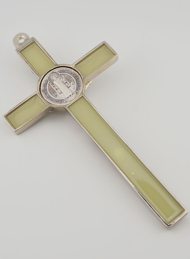 Gran Cruz de San Benito Plateada y Neón - 20 cms (pic 4)