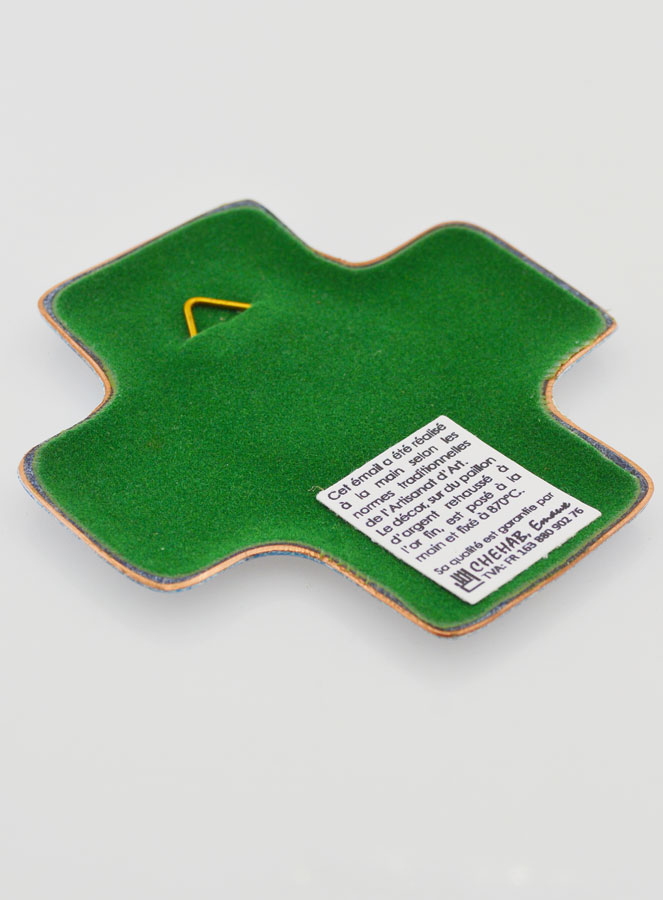 Cruz de Jardín del Espíritu Santo Turquesa en Esmalte Libanes (pic 4)