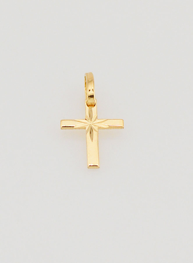 Pingente Cruz Estrela do Pastor - 10 mm - Ouro Maciço 18 Quilates (pic 2)