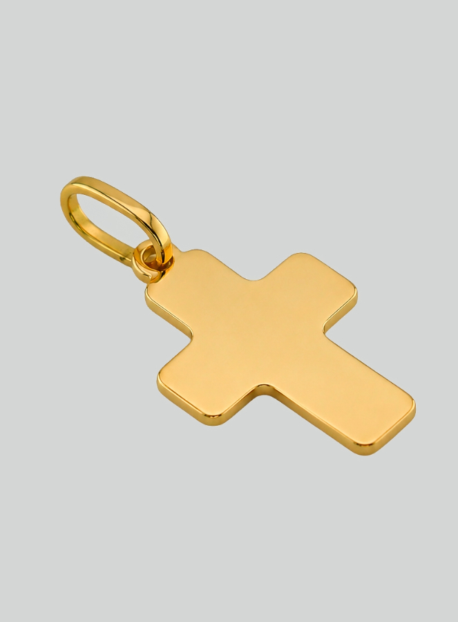Colgante de Cruz Clásica - 15 mm - Oro macizo de 18 Quilates (pic 2)
