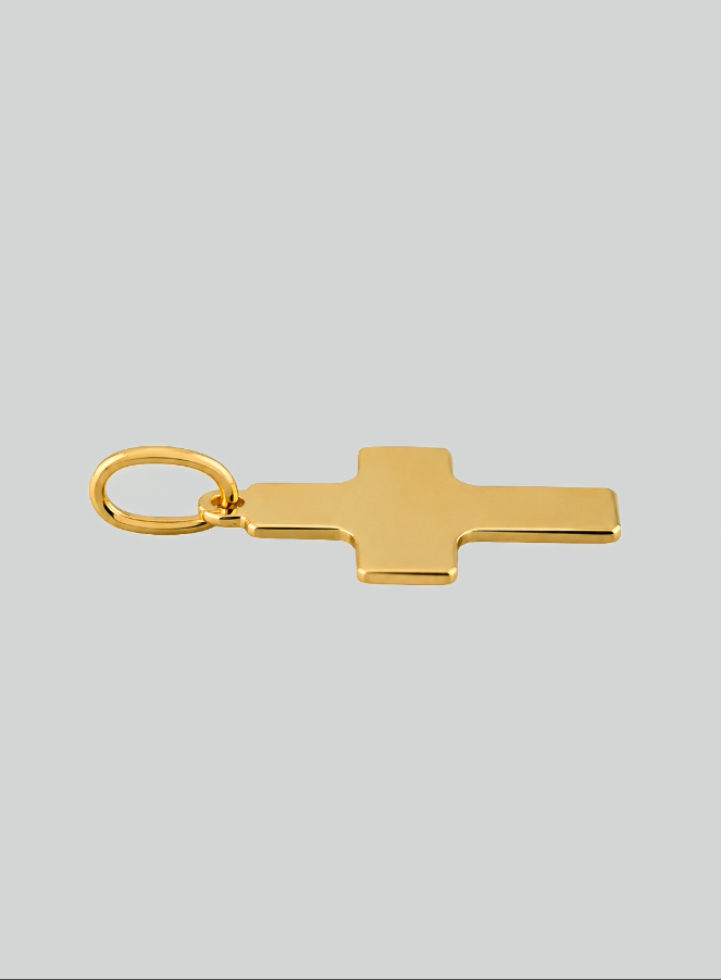 Colgante de Cruz Clásica - 15 mm - Oro macizo de 18 Quilates (pic 4)