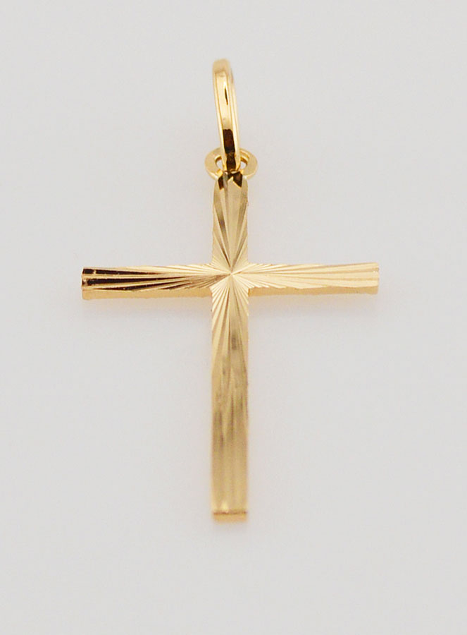 Colgante Clásico de Cruz de Diamantes - 27 mm - Oro Macizo de 18 quilates (pic 3)