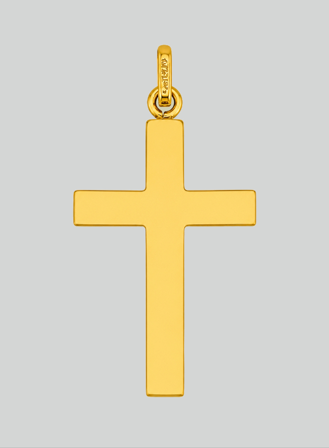 Colgante Clásico de Cruz de Diamantes - 22 mm - Oro macizo de 18 quilates (pic 3)
