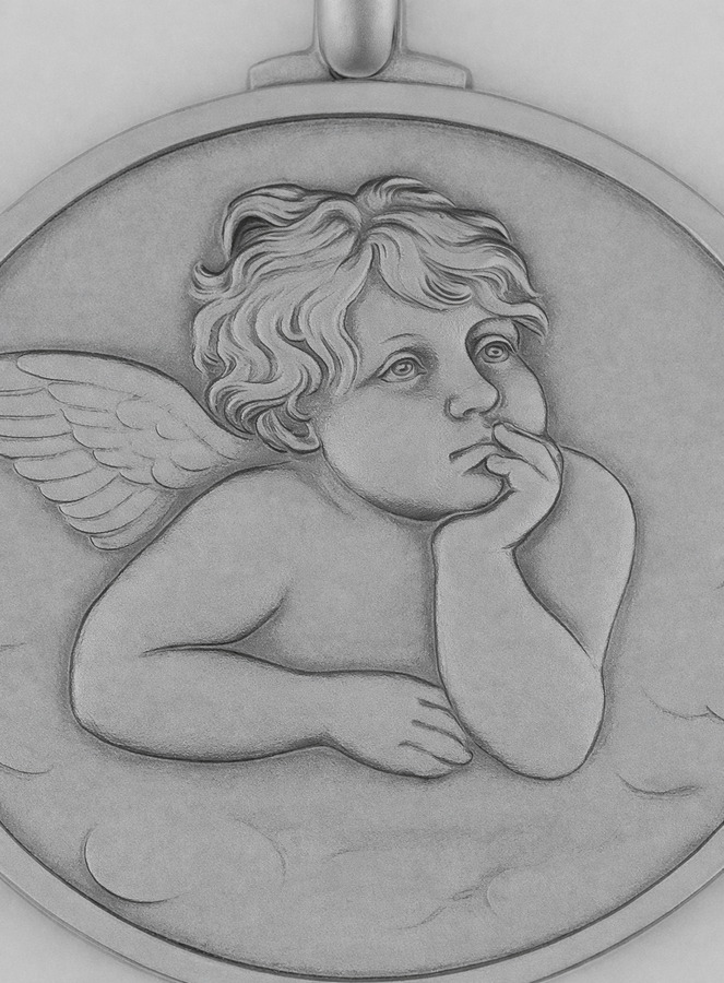 Medalla del Ángel de la Guarda Protector en Plata 925/1000 - 21 mm (pic 2)