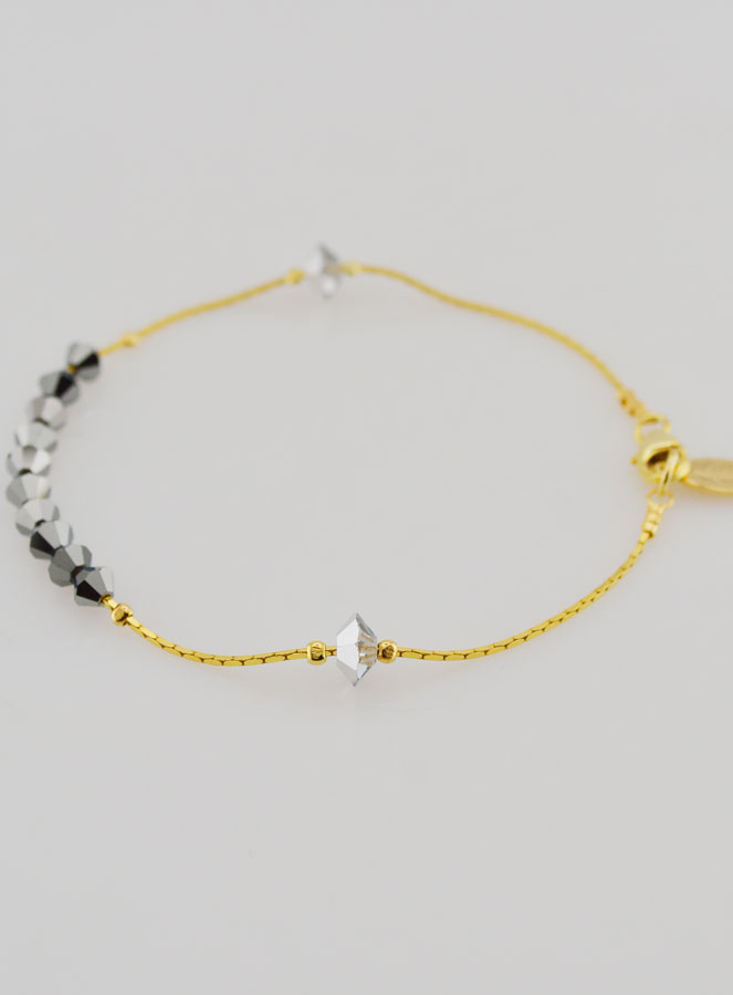 Rosario Decenario en Cristal Negro y Dorado (pic 4)